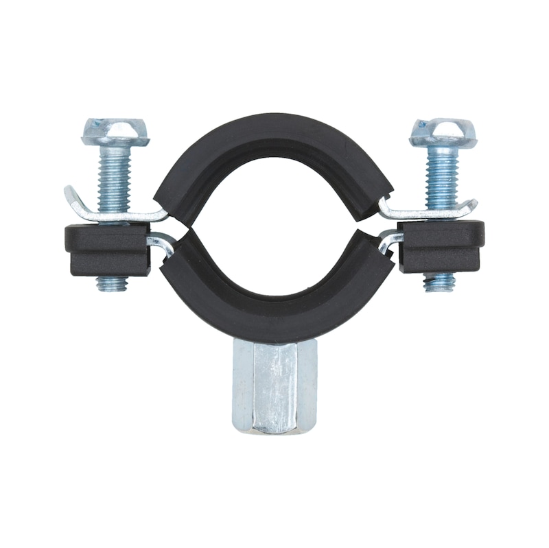 Pipe clamp, two-part, with rubber - PIPCLMP-(BASIC/2GS)-M8/10-(83-91MM)