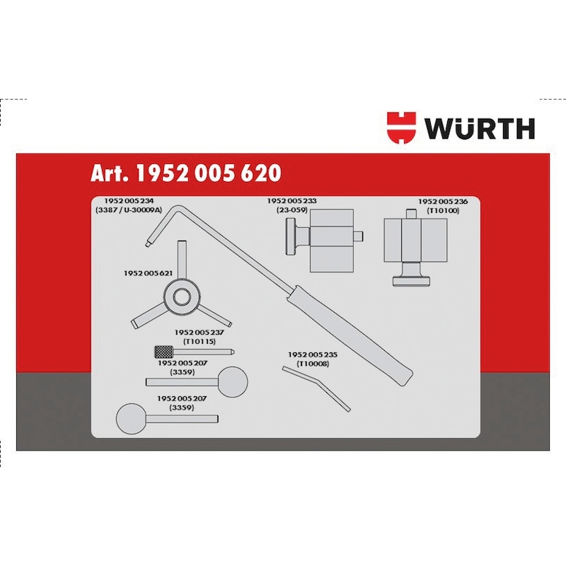 Kit d'outils de calage pour VW 1.2 - 1.4 - 1.6 - 1.9 - 2.0, diesel - 3
