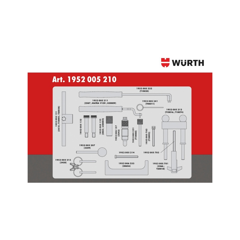 Kit d'outils de calage adapté aux moteurs du groupe VW 1.4 - 2.0, essence - KIT CAL DISTR VW 1.4-2.0 ESS
