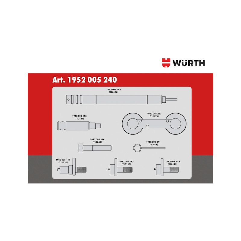 Kit d'outils de calage adapté aux moteurs du groupe VW 1.2 - 1.6, essence - KIT CAL DIST VW 1.2-1.6 ESSENCE