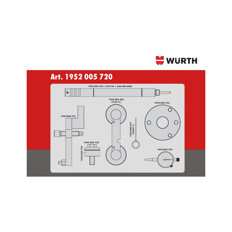 Kit d'outils de calage adapté aux moteurs du groupe VW 1.4 - 1.6, essence - KIT CAL DISTR VW 1.4-1.6 ESSENCE