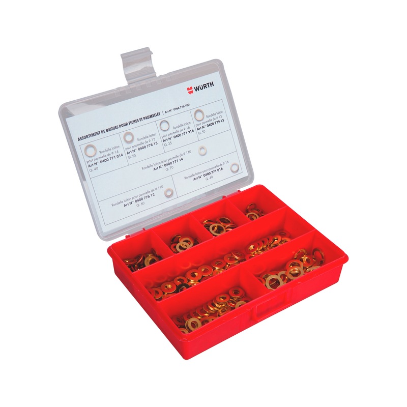 assortiment de rondelles pour fiches et paumelles pour professionnels wurth