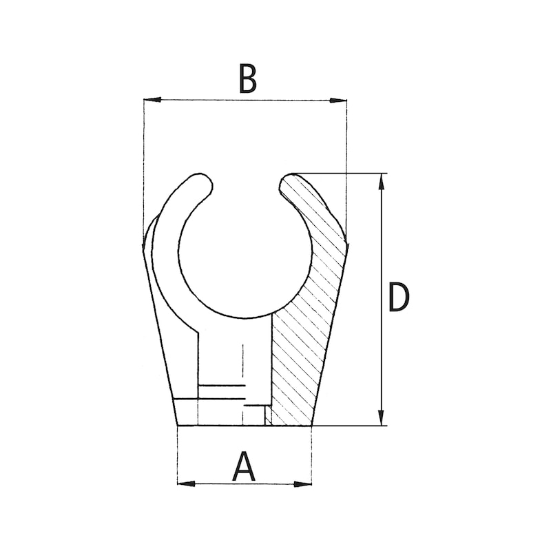 Kunststoff Clip Einfach - CLIP-KST-CU-1FACH-(D16-18MM)