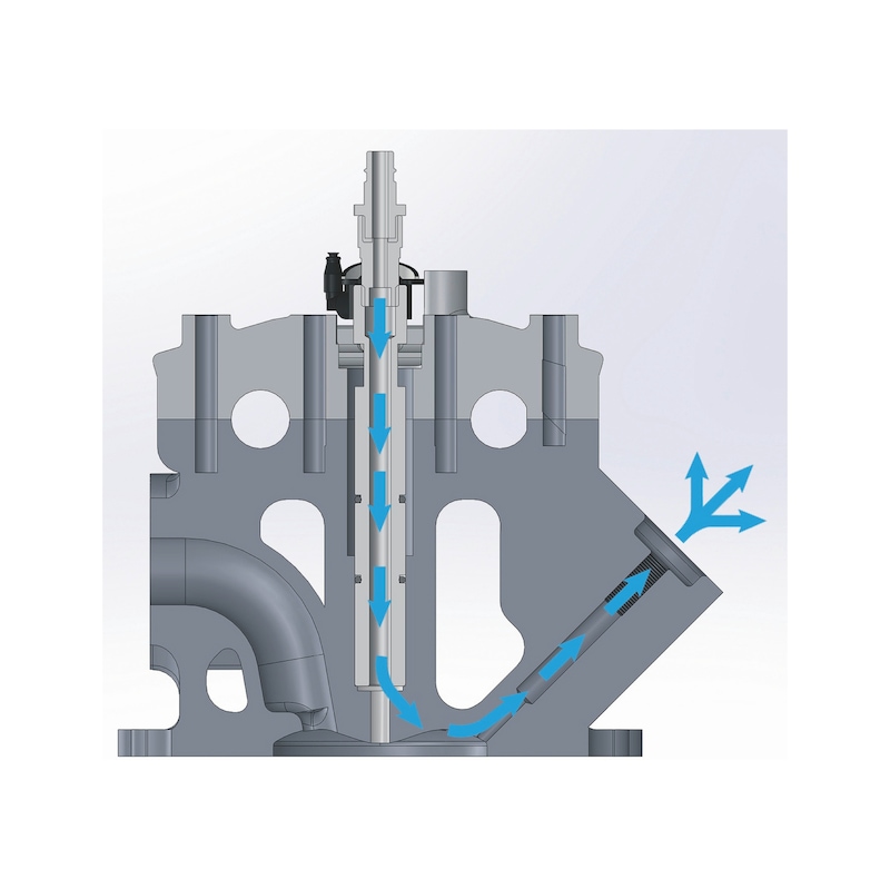 Adaptateur à air comprimé pour puits d'injecteur avec vanne d'arrêt, convient pour Bosch Bosch - ADAP PNEUM NETT SIEGES INJEC BOSCH