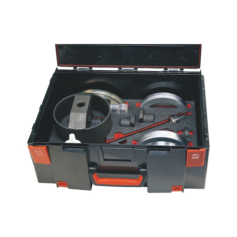 Kit principal universel d'outils de dépose de roulement de roue pour unités de moyeu de roulement compactes, mécanique 34 pièces - 1