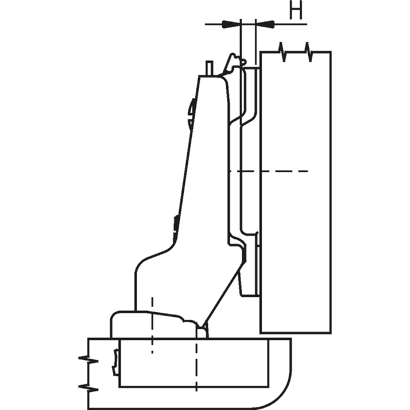 Meubelscharnier Met een kleine cupdiepte voor dunne en geprofileerde deuren - CL-ON SCHRN 110 MB-BB H-OPL INPRS