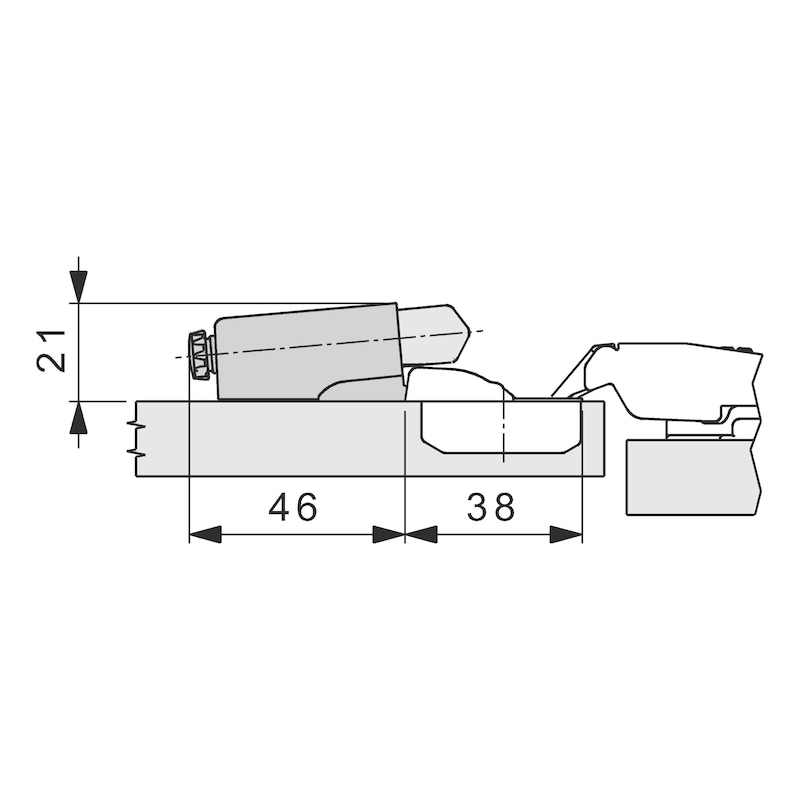 Auswerfer Tipmatic für Topfscharnier Nexis Impresso 100°/110° ohne Automatik - 2