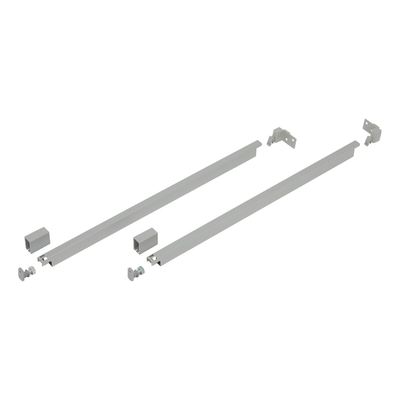 Kit de rail rectangulaire Nova Pro Scala Pour bloc-tiroir H90 avec panneau arrière en bois - NP SCALA REHAUSSE RECT GRIS L600