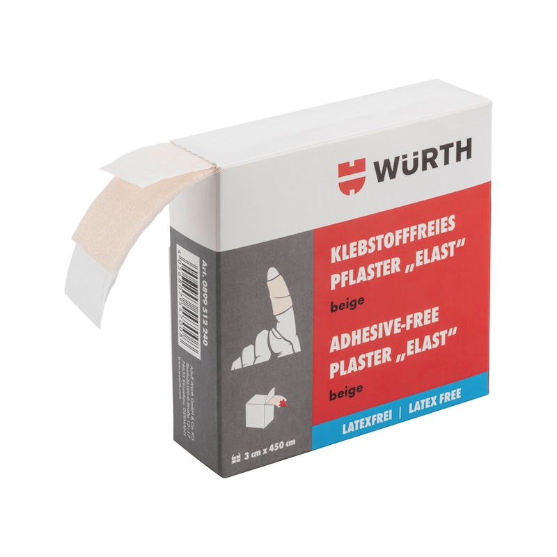 Adhesive-free Elast plaster, latex-free For all wounds and cuts - PLST-LATXFREE-ELAST-3X450CM