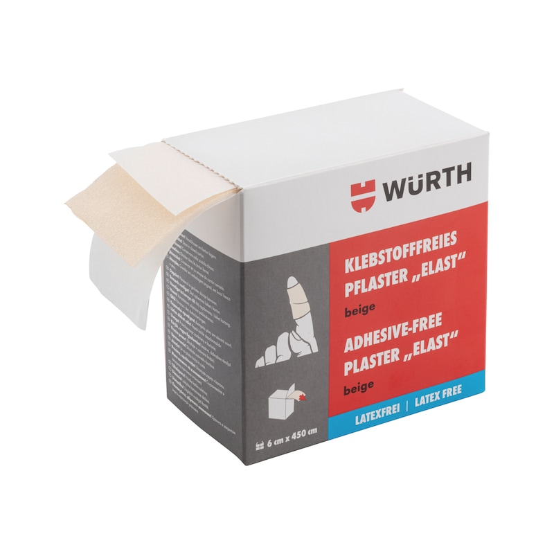 Adhesive-free Elast plaster, latex-free For all wounds and cuts - PLST-LATXFREE-ELAST-6X450CM
