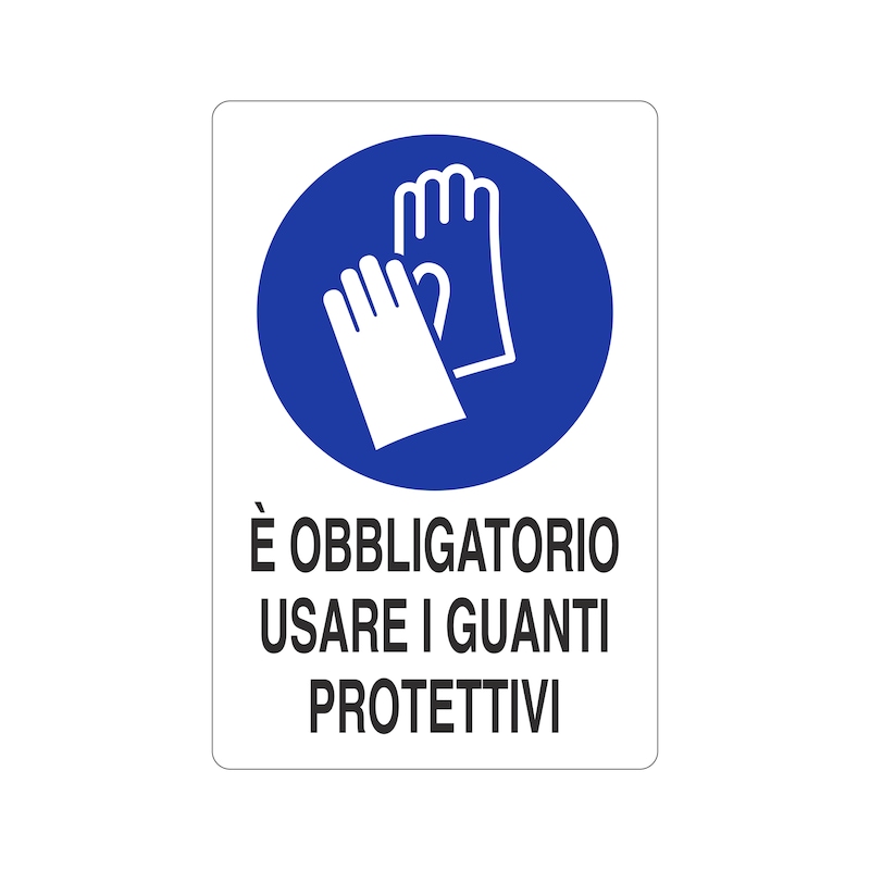 Cartello d'obbligo - CART-OBBL-GUANTI-PROT-AL-200X300MM
