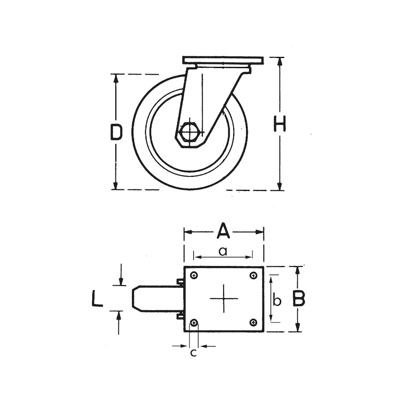 Apparatus castor with rotating holder - 2