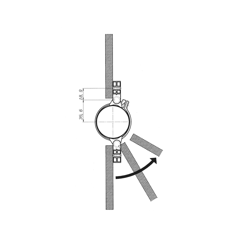 Paneelhouderset 1 Voor tafelpoten met een diameter van 60 mm - 4