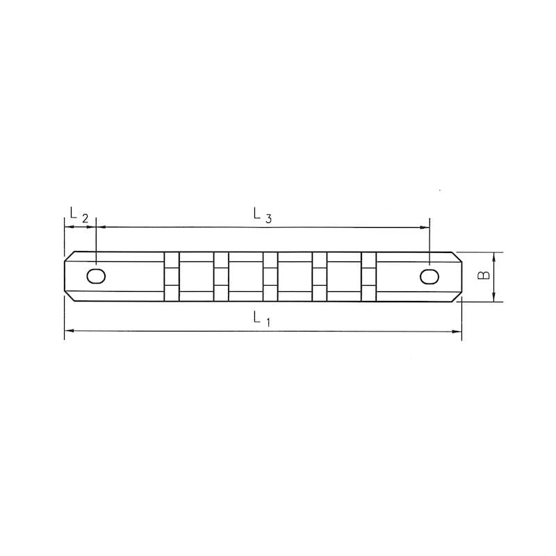 3/8" clamping strip With 16 clamps for 3/8 inch sockets - 2