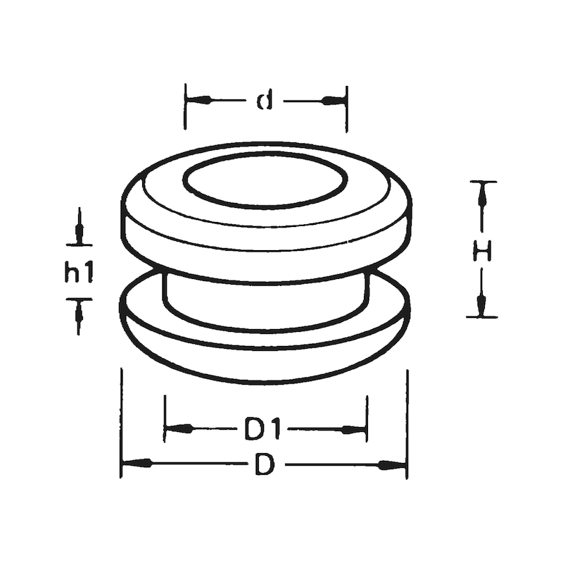 Cable grommet, double-sided - 2