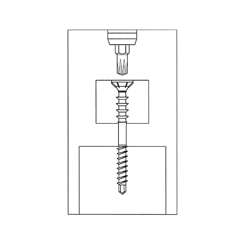 JAMO<SUP>®</SUP>plus Spacing assembly screw for wood/wood - SCR-DBIT-CS-MPK-AW30-(A3K)-6X110/65