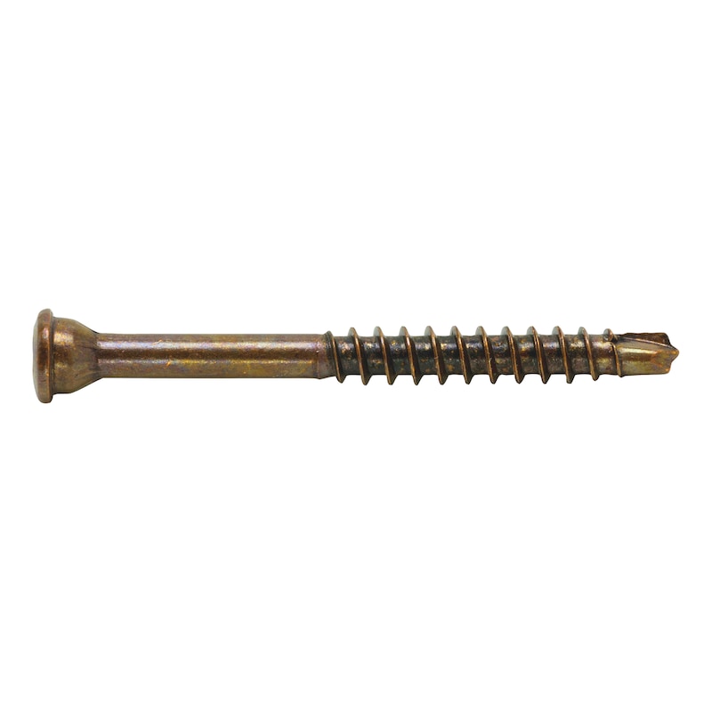 ASSY<SUP>®</SUP>plus 4 A2 TH glass strip screw Stainless steel A2 burnished partial thread top head  - SCR-TOPH-DBIT-WO-A2-(BRN)-RW10-3,5X50/27