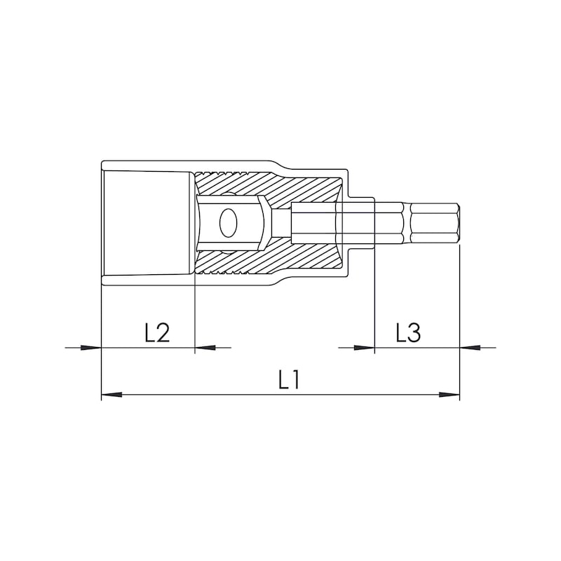 VDE 3/8 inch socket wrench, hexagon socket - 2