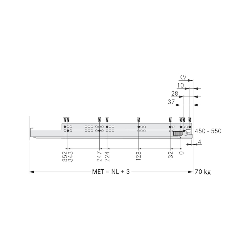 Zarge Vionaro H63 klare Form und 13 mm schlankes Design - ZARGSYS-VION-H63-SCHNEEWEISS-NL500MM