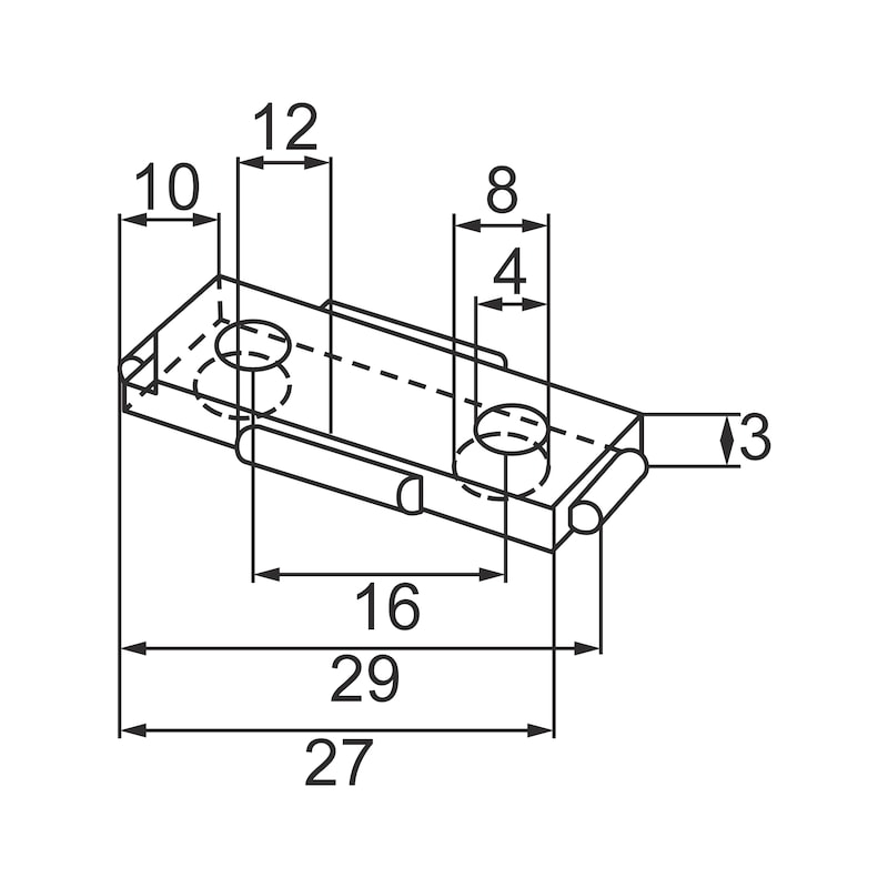 Möbelgleiter Basis-Modul rechteckig 27x10 mm - 2