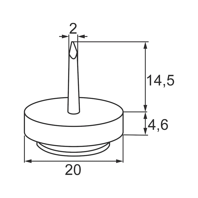 Möbel-Nagelgleiter Basis-Modul Slim - 2
