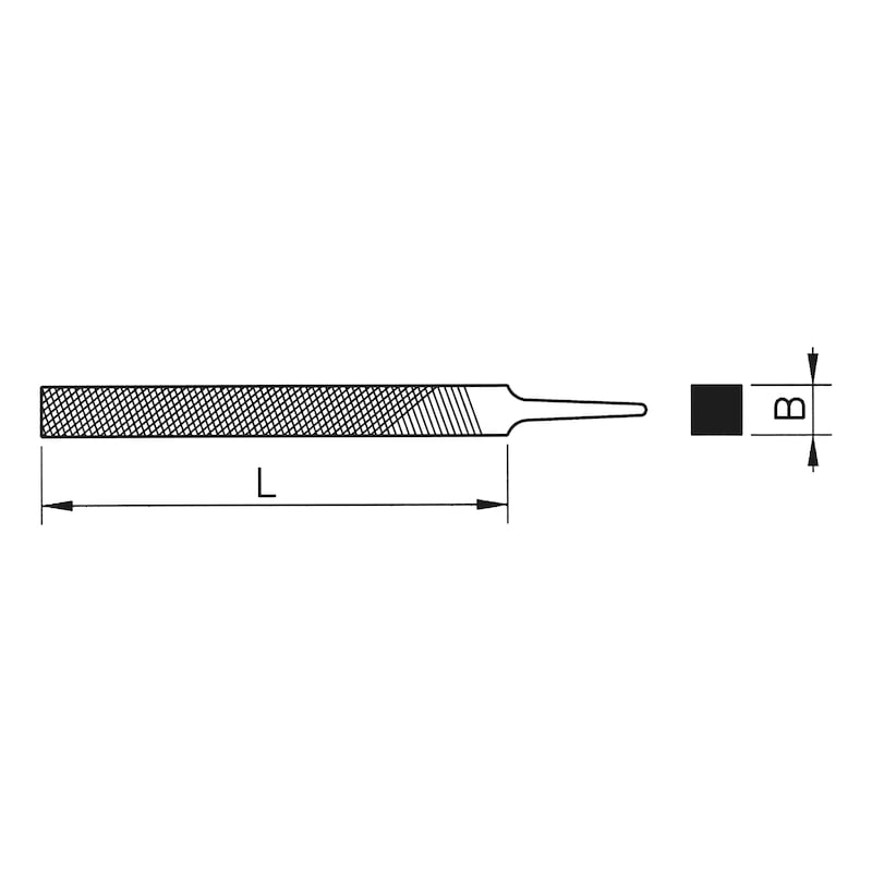 Štvorcový pilník - PILNIK ZAMOCNICKY 4-HRANNY H2 L200MM