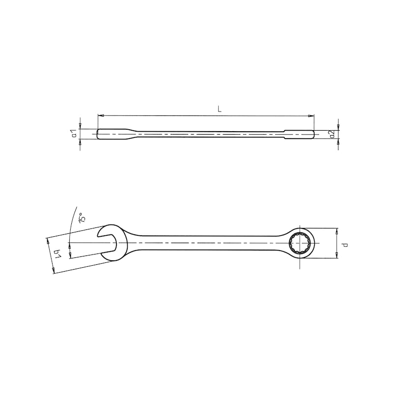 Metrisk ringgaffelnøgle med skralde med POWERDRIV<SUP>®</SUP> - 2