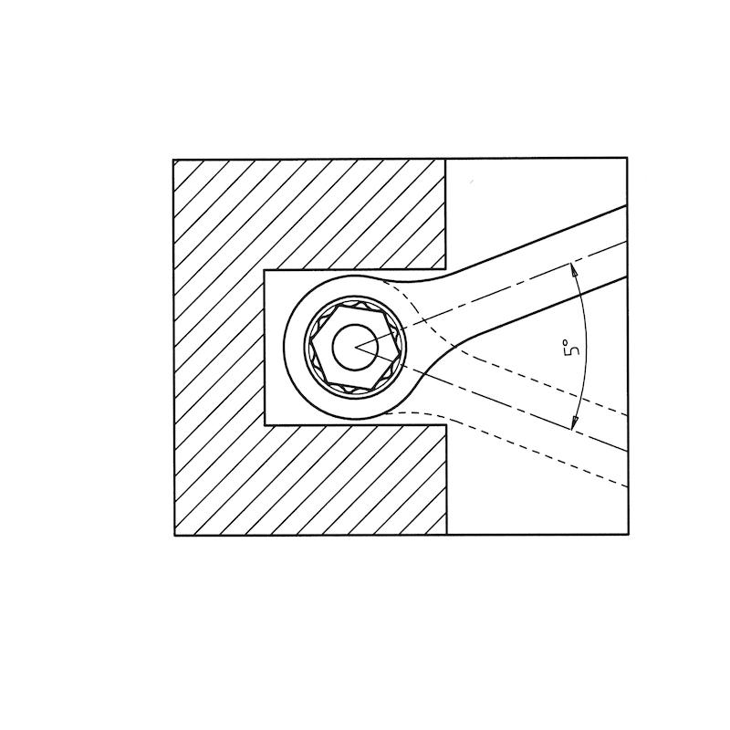 Metrisk ringgaffelnøgle med skralde med skraldefunktion i både ring- og gaffelsiden - RINGSKRALDENØGLE 19MM