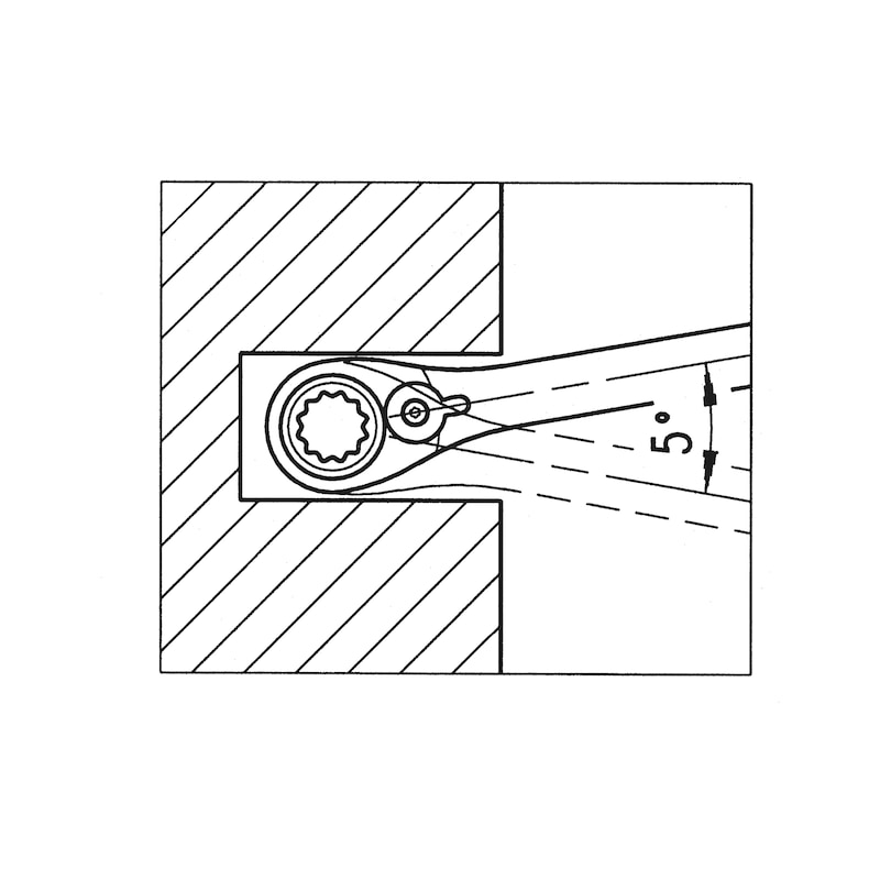 Ratschen-Ring-Maulschlüssel Multiprofil für 5 Schraubenkopfantriebe - 4