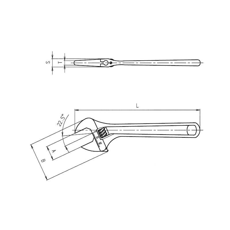 Adjustable open-end wrench - OPNENDWRNCH-ADJ-(WS0-24)