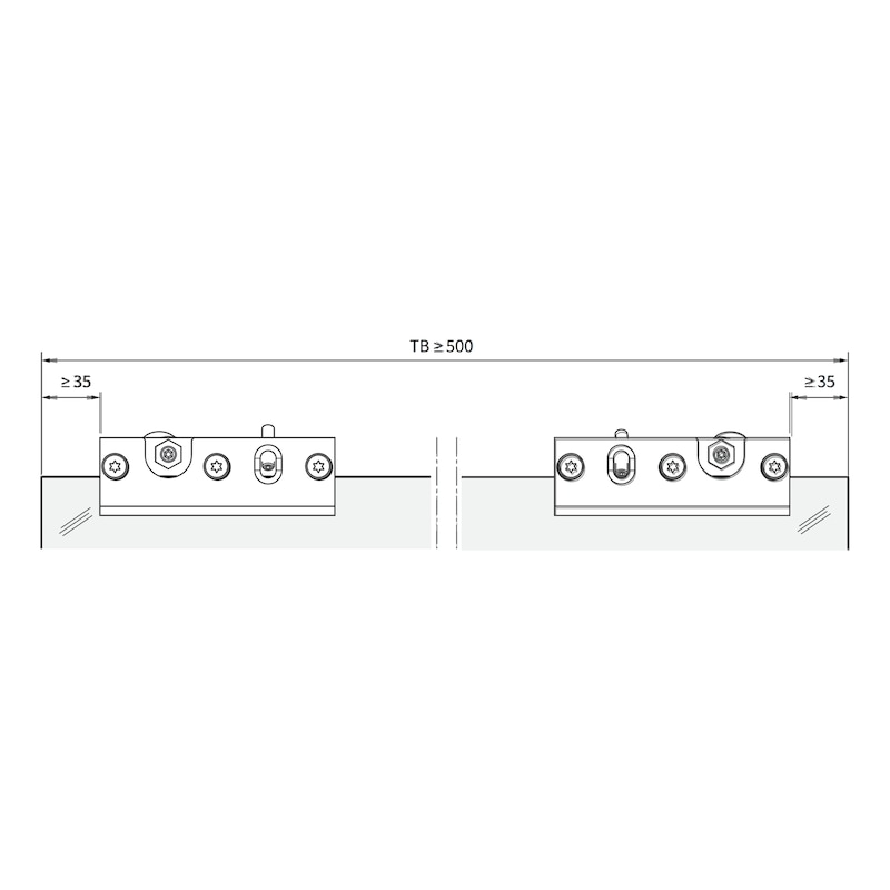 Zimmerschiebetürbeschlag-Set ABILIT 50-G für die Decken- und Wandmontage bei Glastüren - 4