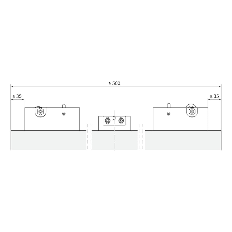 Zimmerschiebetürbeschlag-Set ABILIT 50-H für Decken- und Wandmontage bei Holztüren - 5