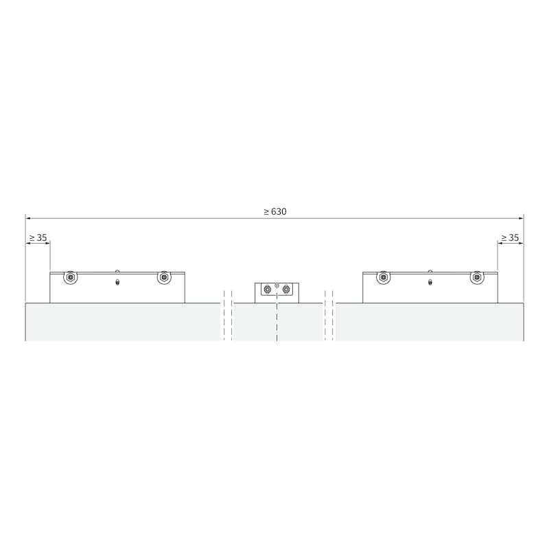 Zimmerschiebetürbeschlag-Set ABILIT 120-H für die Wandmontage bei Holztüren - 5