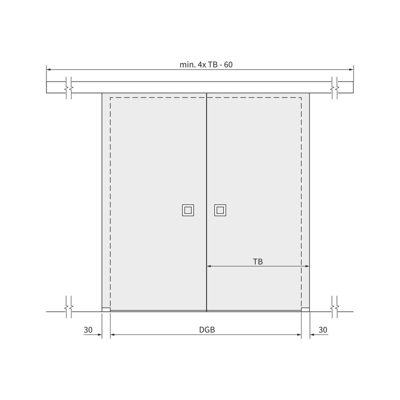 Synchronisations-Set ABILIT für zweiflügelige Türen aus Holz - 2