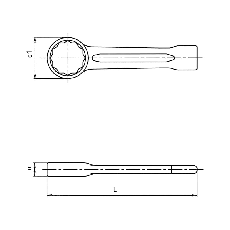 Slugging box wrench metric, straight - SLUGBOXWRNCH-DIN7444-WS41