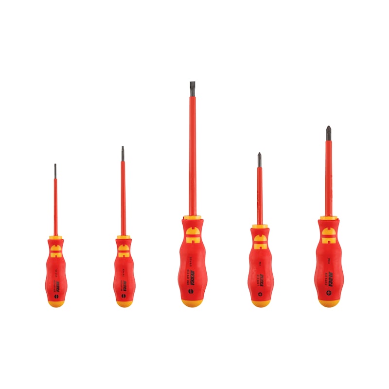 VDE screwdriver set, slotted/PH recessed head 5 pieces