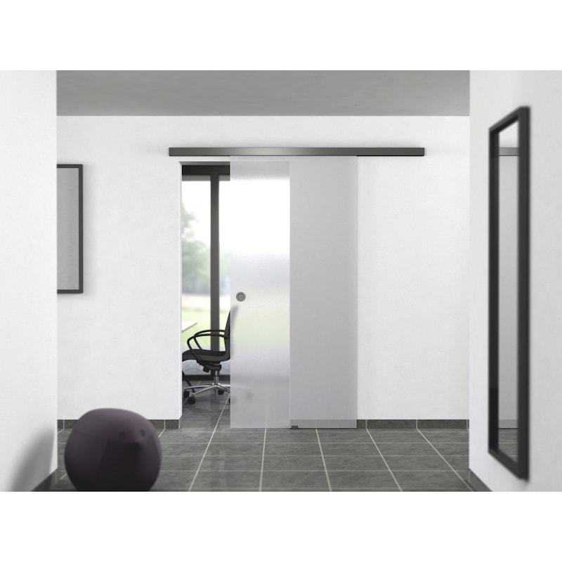 Zimmerschiebetürbeschlag-Set ABILIT 50-G für die Decken- und Wandmontage bei Glastüren - 6