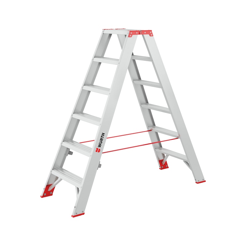 Aluminium standing ladder with steps Riveted