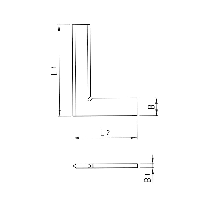 Squadra di precisione bisellata Precisione 00 a norma DIN 875, in acciaio inossidabile temprato - 2
