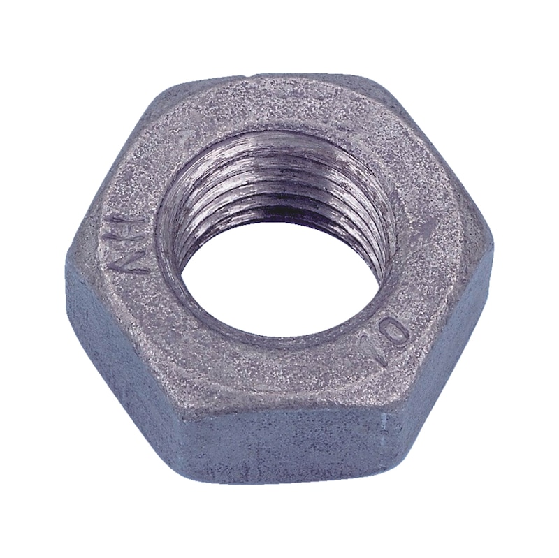 Hexagon nut DIN EN 14399-4, steel 10Z, hot-dip galvanised, for high-strength structural bolting assemblies - 1
