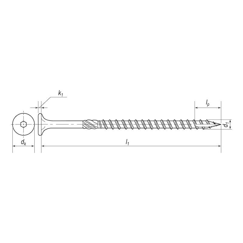 Drilling screw, roof, bugle head, inch - SCR-SD-T17-BUGLE-BATTEN-(CL4)-14G_10X125