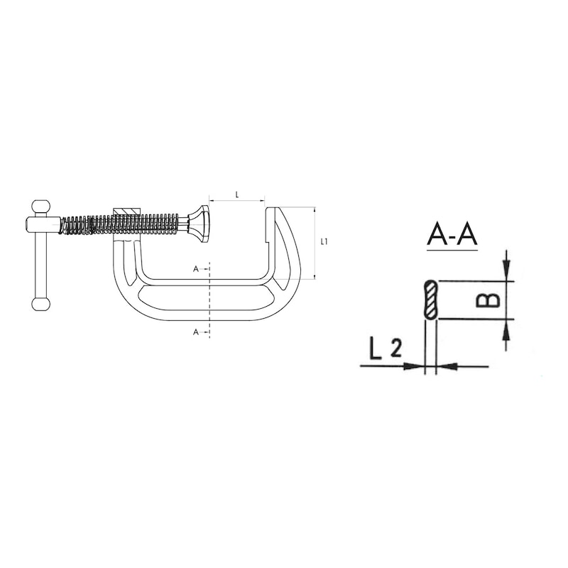 G clamp T-handle - SCRCLMP-C-MCI-101X50MM