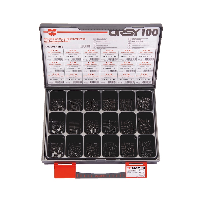 ORSY<SUP>®</SUP>set screws, assortment of 100