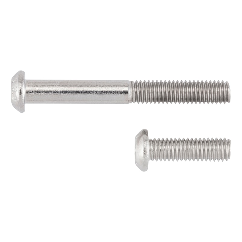 Screw with flattened half round head and hexagon socket ISO 7380-1 A4-070 stainless steel, plain - 1