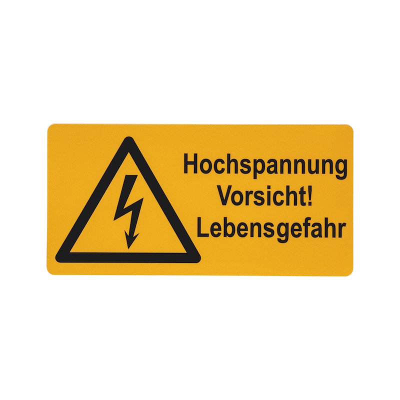 Safety and warning sign — Caution, high voltage! Danger to life