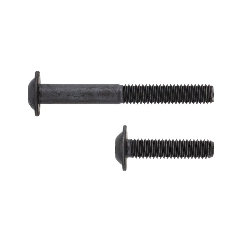 Screw with flattened half round head with collar and hexagon socket ISO 7380-2, steel 10.9, plain - 1