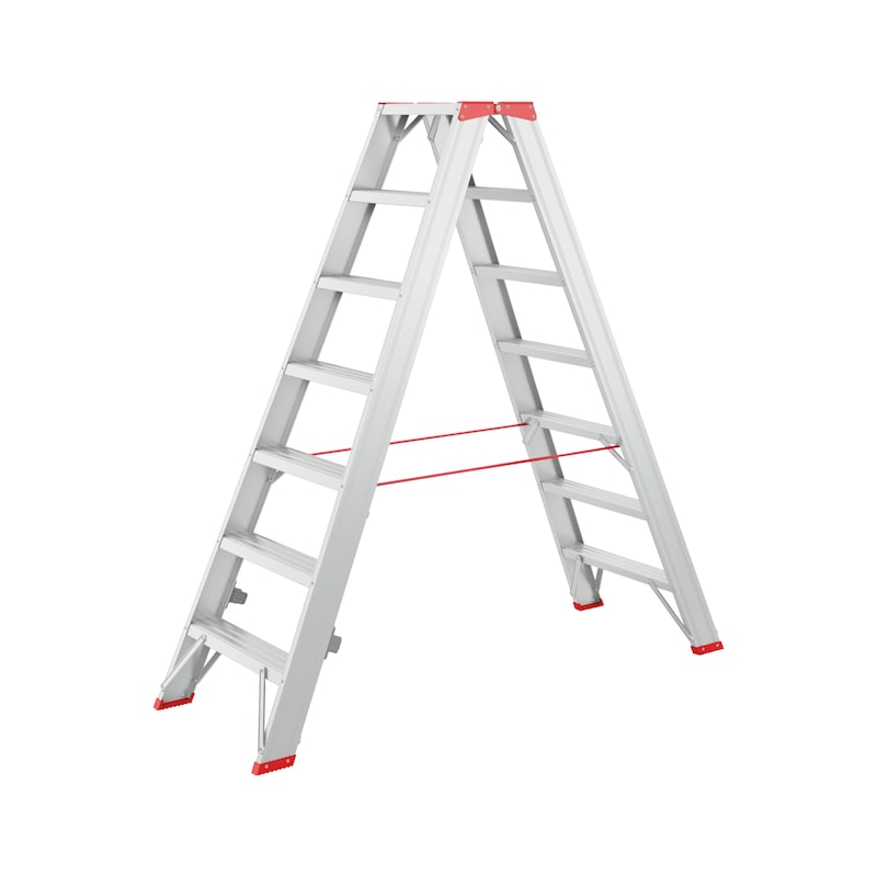 Riveted aluminium standing ladder with steps - STANDLDR-ALU-2X7STEP