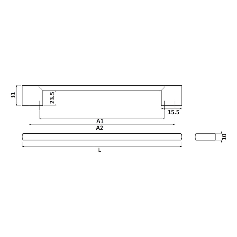 Design-Möbelgriff Bügelform MG-AL 30 - 2
