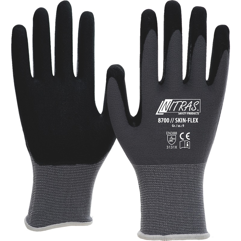 NITRAS 8700 Skin-Flex - Guanti da lavoro a maglia con