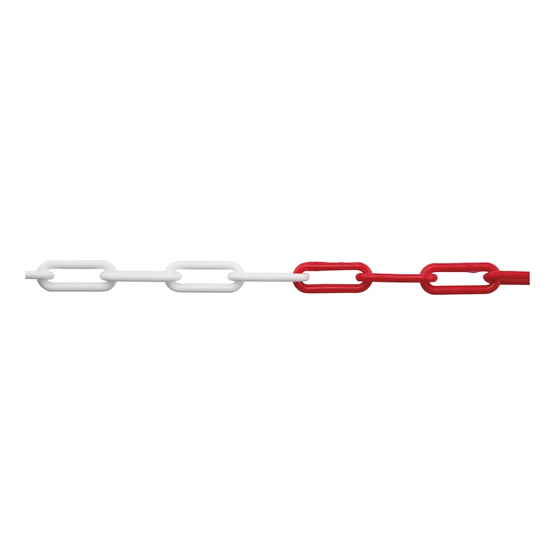 Plastic chain - PLACHN-PE-RED/WHITE-6MM-25M